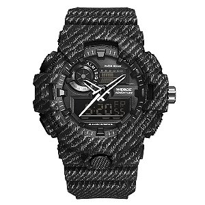 Relógio Masculino Weide AnaDigi WA3J8007 - Preto Rajado