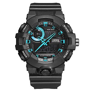 Relógio Masculino Weide AnaDigi WA3J8007 - Preto e Azul
