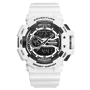 Relógio Masculino Weide AnaDigi WA3J8002 - Branco e Preto
