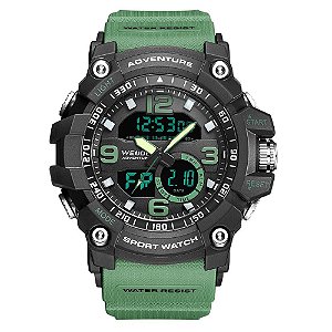Relógio Masculino Weide AnaDigi WA3J8001 - Verde e Preto