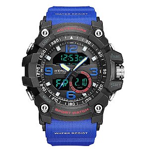 Relógio Masculino Weide AnaDigi WA3J8001 - Azul e Preto