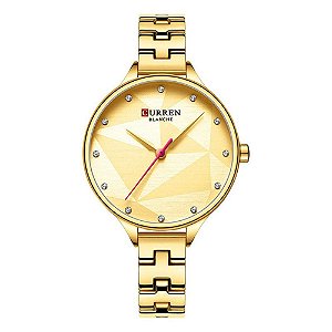 Relógio Feminino Curren Analógico C9047L - Dourado