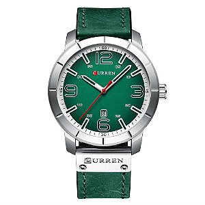 Relógio Masculino Curren Analógico 8327 - Verde e Prata