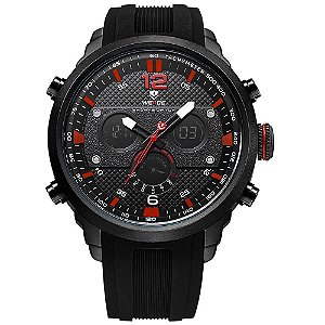 Relógio Masculino Weide AnaDigi WH6303 - Preto e Vermelho