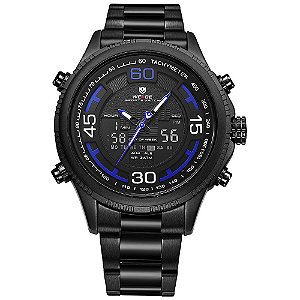 Relógio Masculino Weide AnaDigi WH-6306 - Preto e Azul
