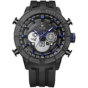 Relógio Masculino Weide AnaDigi WH-6308 - Preto e Azul