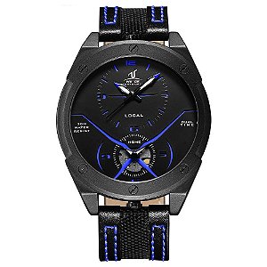 Relógio Masculino Weide Analógico UV-1703 - Preto e Azul