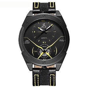 Relógio Masculino Weide Analógico UV-1703 - Preto e Amarelo