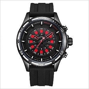 Relógio Masculino Weide Analógico WH-7308 - Preto e Vermelho