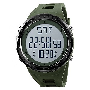 Relógio Pedômetro Masculino Skmei Digital 1288 - Verde e Prata