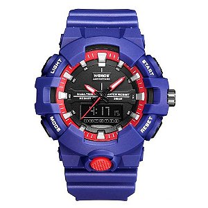 Relógio Masculino Weide AnaDigi WA3J8006 Azul e Vermelho