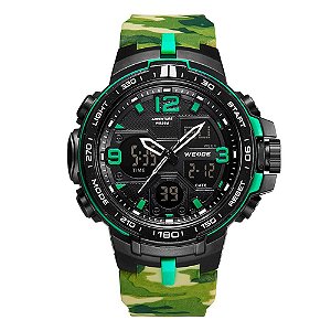 Relógio Masculino Weide AnaDigi WA3J8005 Verde Camuflado