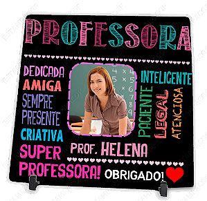 Azulejo Personalizado com Foto da Professora Presente Dia do Professor - Informe o Nome