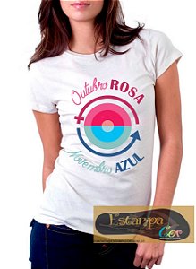 Camiseta Personalizada Outubro Rosa Novembro Azul