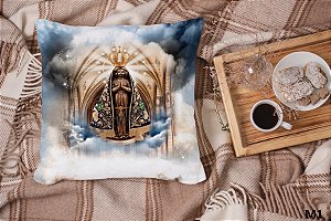 Recorte em Tecido Sublimado Para Costurar Almofada Santos Católicos 30x30 cm Coleção Divina - Escolha o Modelo  e Faça Você Mesma