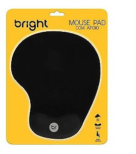 Mouse Pad Com Apoio Para Punho Em Gel Preto Bright