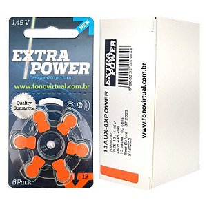 Bateria EXTRA POWER 13 / PR48 - Para Aparelho Auditivo