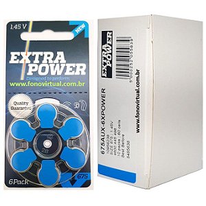 Bateria EXTRA POWER 675 / PR44 - Para Aparelho Auditivo