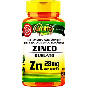 Zinco Quelato Unilife 60 Cápsulas - Vegano