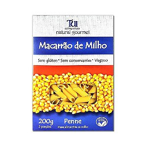 Macarrão Penne de Milho Não-Transgênico Sem Glúten Tui Alimentos 200g