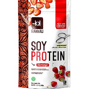 Soy Protein Morango Rakkau 600g - Vegano - Proteína De Soja