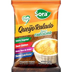 Queijo Cheddar Ralado Vegetal Sora 50g - Vegano