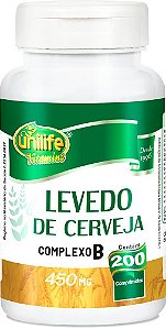 Levedo de Cerveja Unilife 200 comprimidos - Vegano