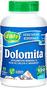 Dolomita base de Cálcio e Magnésio Unilife 120 cápsulas de 950mg