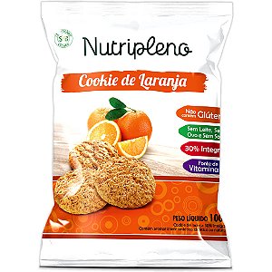 Cookie Integral Laranja Sem Glúten Nutripleno 100g - Vegano