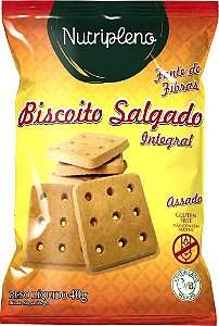 Biscoito Salgado Integral Glúten Nutripleno 40g