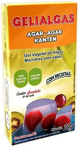 Gelialgas Agar-Agar Kanten em Pó Agargel 16g - Vegano