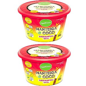 Kit 2 Manteiga de Coco Sabor Manteiga Sem Sal QualiCoco 200g