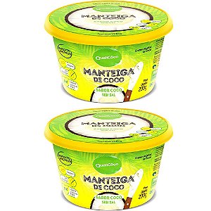 Kit 2 Manteiga de Coco Sabor Coco Sem Sal QualiCoco 200g