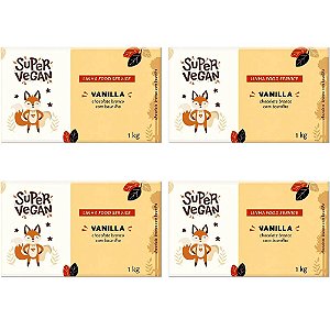 Kit 4 Chocolate Branco C/ Baunilha Super Vegan 1kg - Vegano