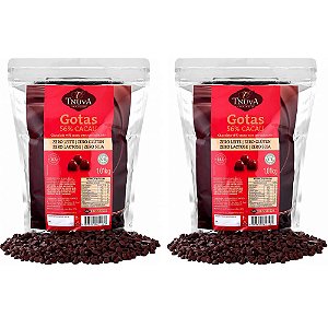 Kit 2 Gotas de Chocolate 56% Cacau Tnuva 1kg - Vegano