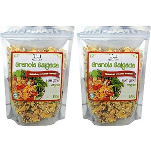 Kit 2 Granola Salgada Sem Glúten Tui Alimentos 250g Vegano