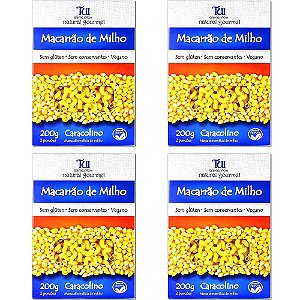 Kit 4 Macarrão Caracolino Milho S/ Glúten Tui Alimentos 200g