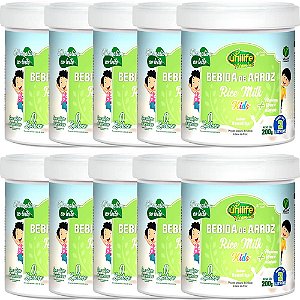 Kit 10 Bebida de Arroz em Pó Kids Unilife 200g - Vegano