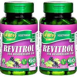 Kit 2 Revitrol Uva Desidratada 1.0 unilife 60 cápsulas