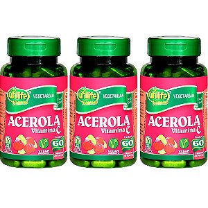 Kit 3 Acerola Unilife 60 cápsulas - Vegano