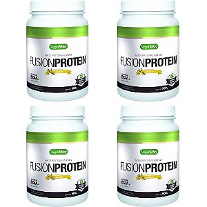 Kit 4 Fusion Protein Baunilha VeganWay 900g Proteína Vegana