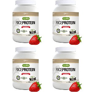 Kit 4 Rice Protein Morango VeganWay 900g - Proteína Vegana