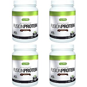 Kit 4 Fusion Protein Cacau VeganWay 900g - Proteína Vegana