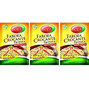 Kit 3 Farofa Crocante Proteica Tempero Caseiro Sora 300g