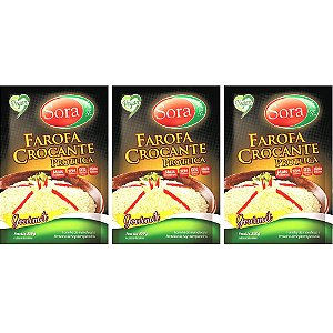 Kit 3 Farofa Crocante Proteica Gourmet Sora 300g - Vegano