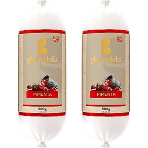 Kit 2 Glutadela (Mortadela Vegetal) Pimenta Schillife 500g