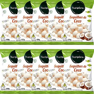 Kit 10 Sequilhos Sem Glúten Coco Nutripleno 400g