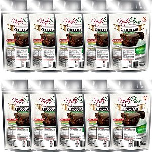 Kit 10 Mistura Bolo Chocolate S/ Açúcar Nutripleno 400g