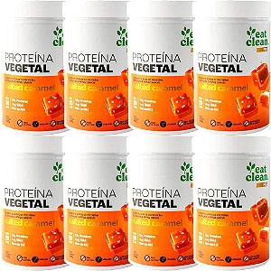 Kit 8 Vegan Protein Salted Caramel Eat Clean 600g - Proteína Vegana