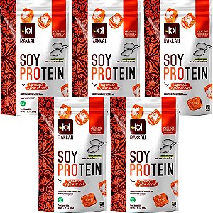 Kit 5 Soy Protein Caramelo e Flor de Sal Rakkau 600g Vegano